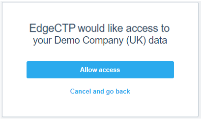 Connecting Xero to EdgeCTP