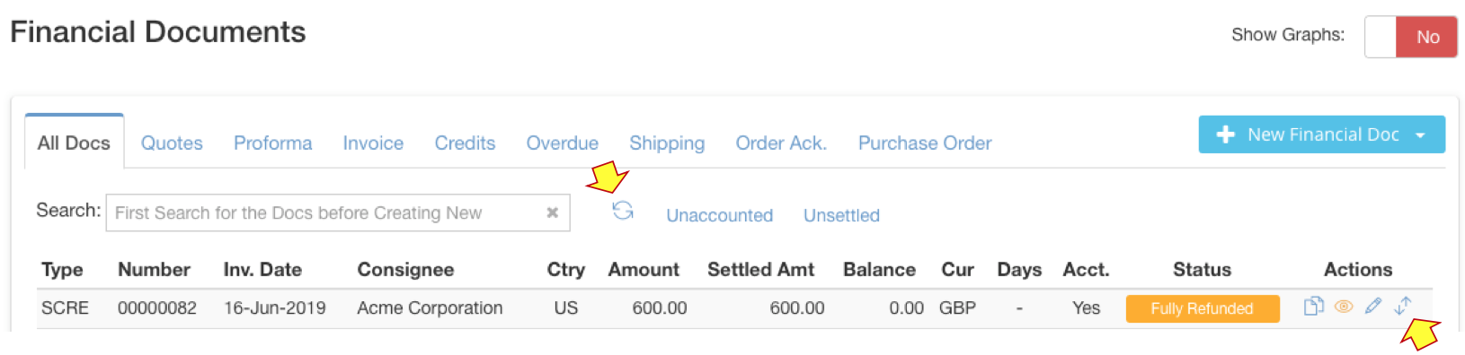 Credit Note Synchronised Amounts and Status