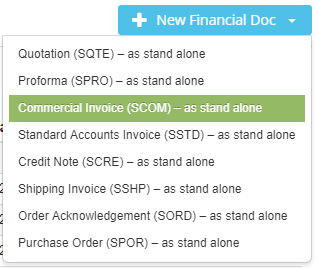 Create a Commercial Invoice