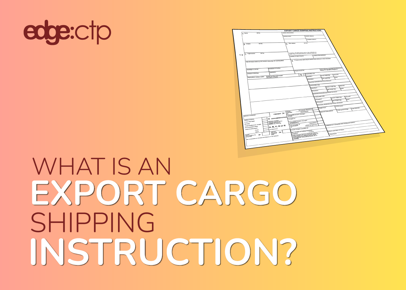 Export Cargo Shipping Instruction