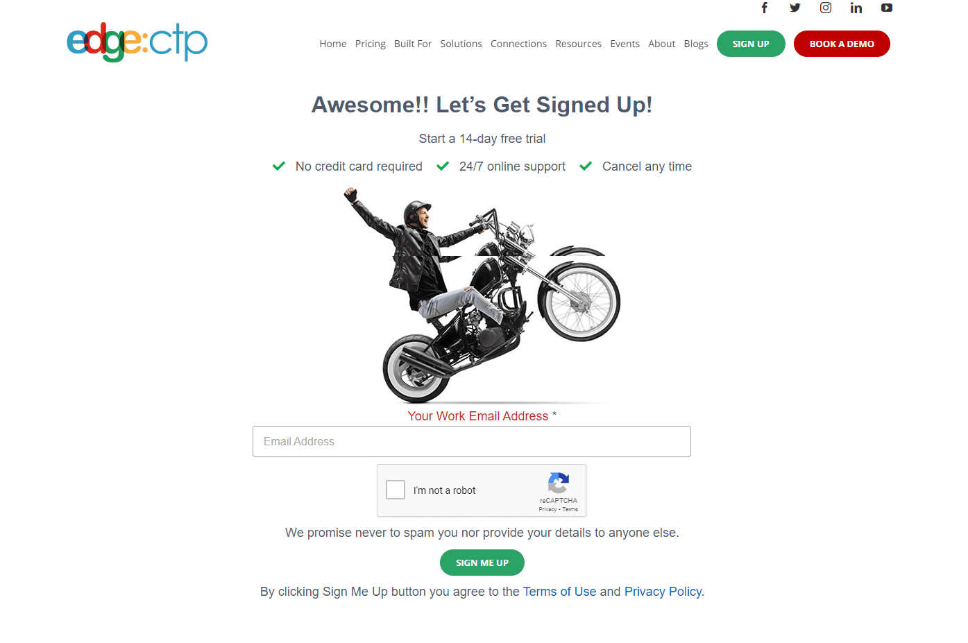Signing-Up to EdgeCTP