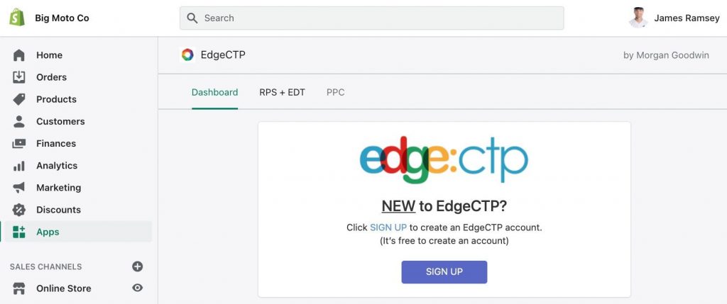 shopify-edgectp-app-existing-screen