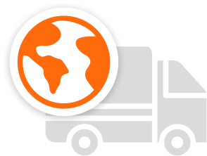 Icon depicting global shipping logistics